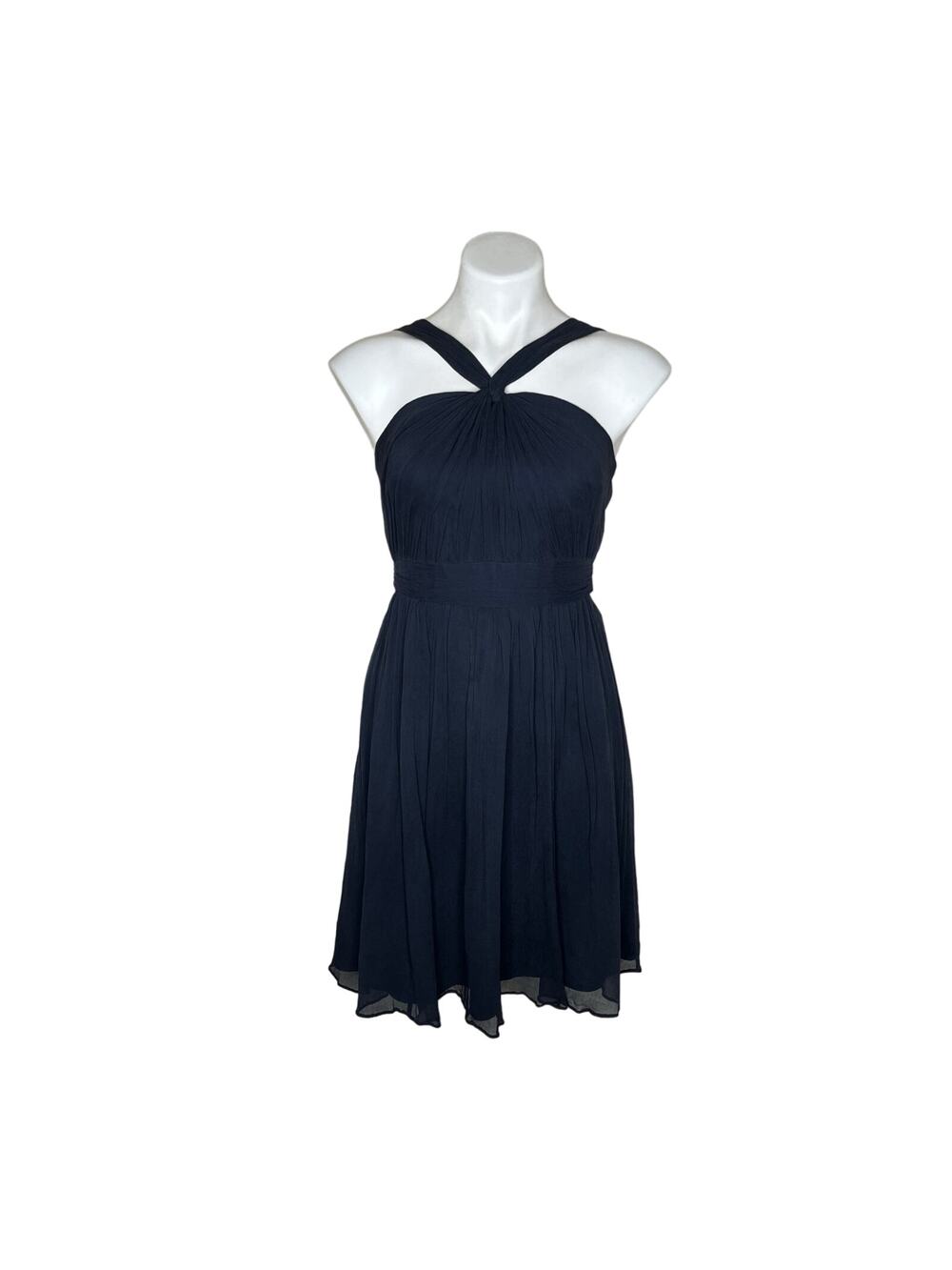 J. CREW Silk Halter Mini Dress Navy #49388 Size 2